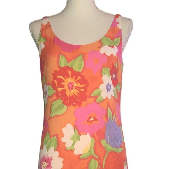 SIGRID OLSEN SPORT Sz 4P Y2K Women's Floral Sleeveless Fully Lined Maxi Dress - Picture 3 of 7